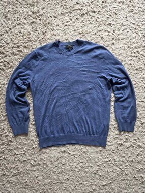 A.P.C. Crewneck Knit Sweater Men’s XL Blue Cotton Cashmere Blend Designer